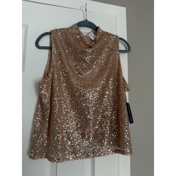 Melrose and Market Rose Gold Sequin Tank Top New Year’s Eve Party Holidays - Picture 6 of 8